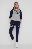 Спортивні штани Superdry жіночі колір синій з аплікацією