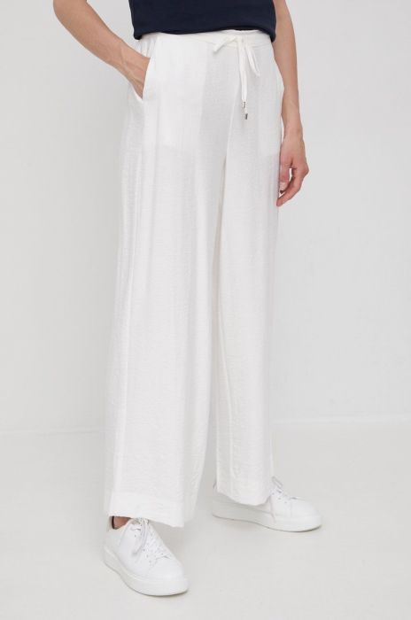 Штани Dkny жіночі колір бежевий широке висока посадка (2407755)