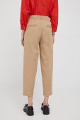 Штани United Colors of Benetton жіночі колір бежевий пряме висока посадка (2342769)