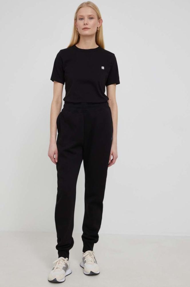 Спортивні штани G-Star Raw жіночі колір чорний однотонні фото 2