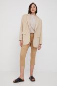 Штани United Colors of Benetton жіночі колір бежевий фасон chinos середня посадка