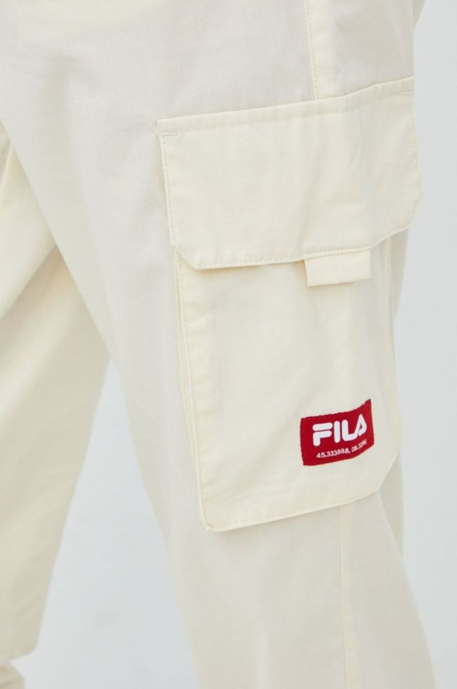 Спортивні штани Fila жіночі колір бежевий фасон jogger висока посадка фото 4