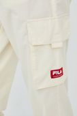 Спортивні штани Fila жіночі колір бежевий фасон jogger висока посадка