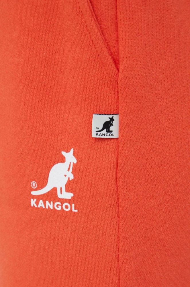 Бавовняні спортивні штани Kangol жіночі колір помаранчевий однотонні фото 4