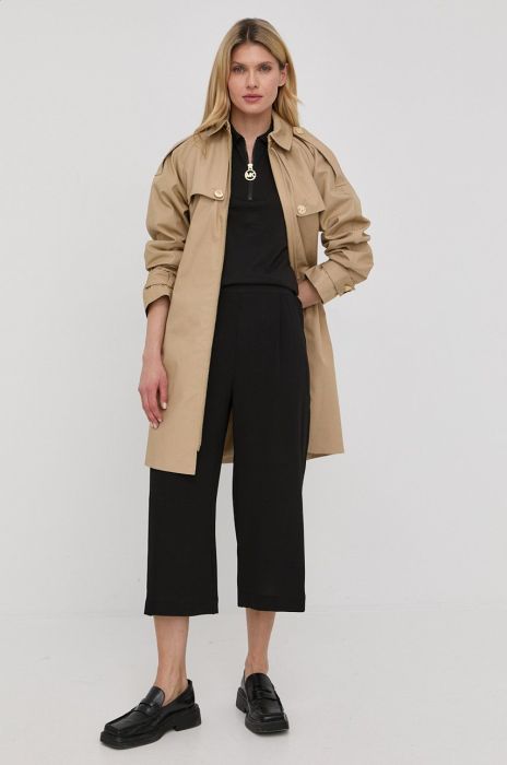 Штани MICHAEL Michael Kors жіночі колір чорний кюлоти висока посадка