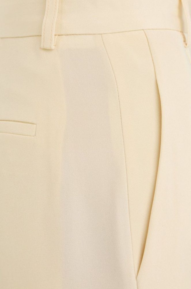 Шовкові штани Victoria Beckham жіночі колір бежевий широке висока посадка фото 4