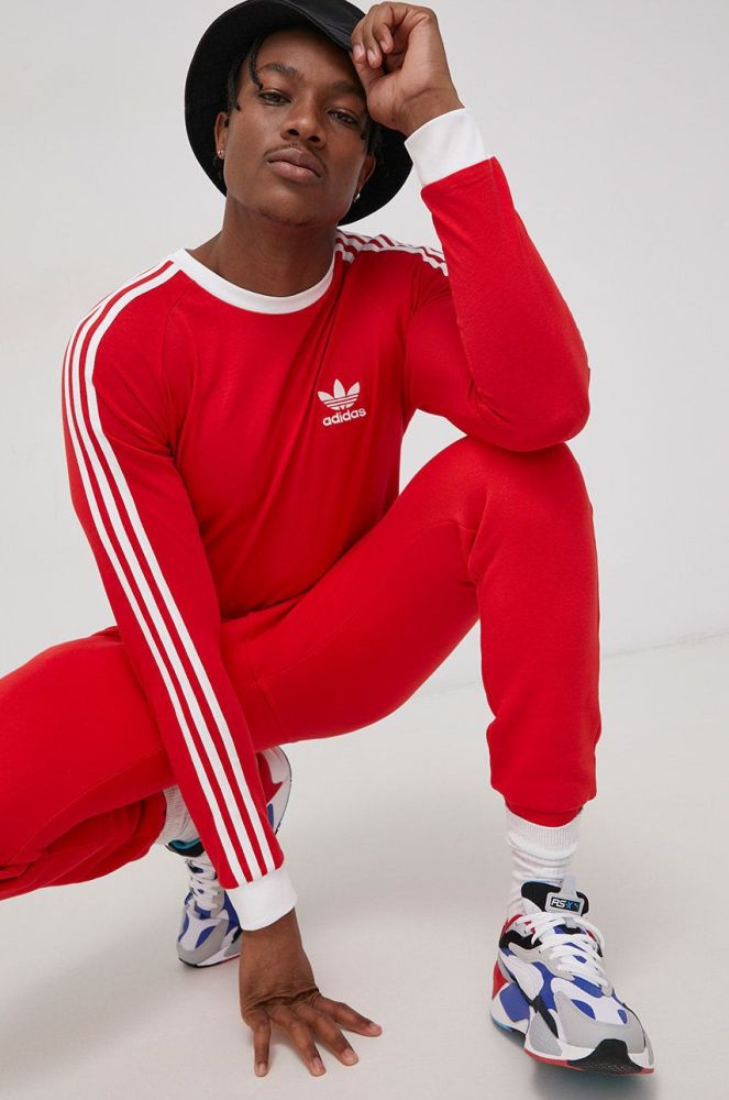 Штани adidas Originals HG3904 Adicolor Essentials Trefoil Pants чоловічі колір червоний гладкі HG3904-VIVRED