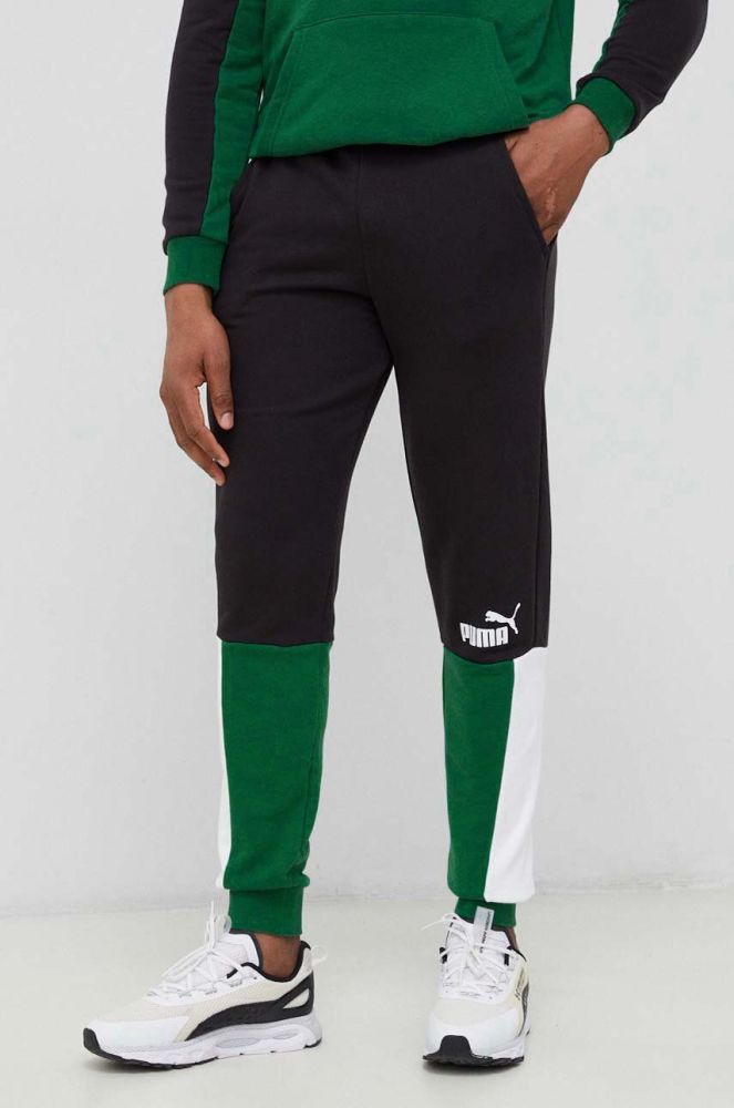 Спортивні штани Puma чоловічі колір чорний з принтом (3026632)