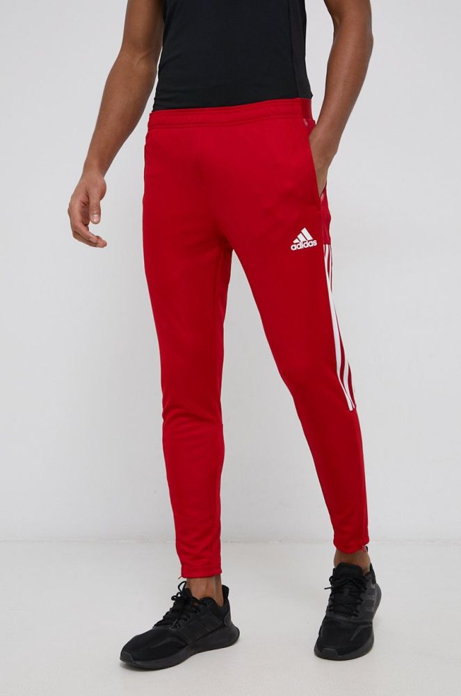 Штани для тренувань adidas Performance GJ9869 чоловічі колір червоний однотонні