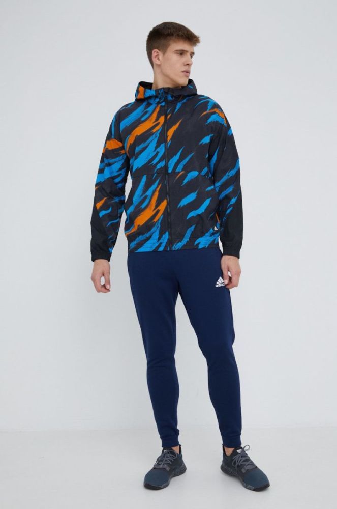 Спортивні штани adidas Performance H57529 чоловічі колір синій з аплікацією фото 2
