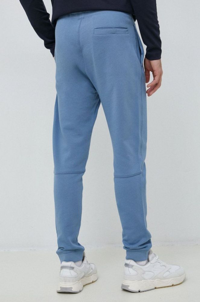 Бавовняні спортивні штани BOSS BOSS CASUAL чоловічі однотонні колір блакитний (2881081) фото 3