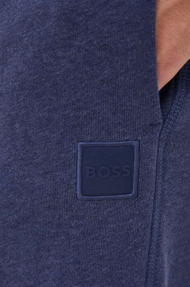 Бавовняні спортивні штани BOSS BOSS CASUAL чоловічі однотонні колір темно-синій (3412763) фото 4