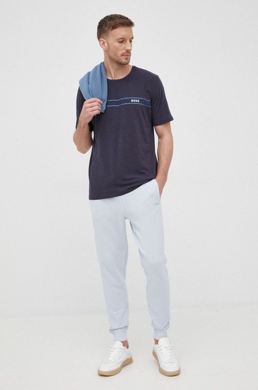Бавовняні спортивні штани BOSS BOSS CASUAL чоловічі колір сірий однотонні (2327812) фото 2