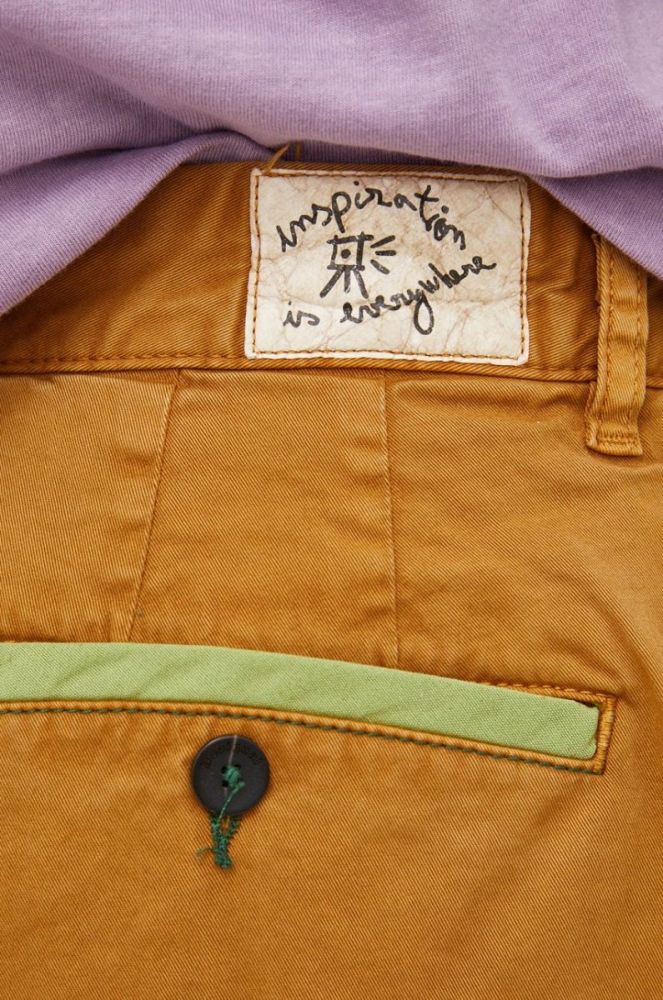Штани Desigual чоловічі колір жовтий фасон chinos фото 4
