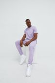 Бавовняні спортивні штани Arkk Copenhagen колір фіолетовий однотонні