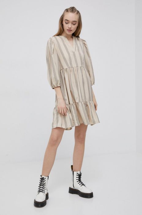 Сукня Vila колір бежевий mini розкльошена (2127011)