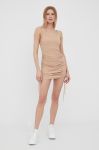 Сукня Noisy May колір бежевий mini облягаюча (2280953)