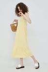 Сукня Pieces колір жовтий maxi розкльошена