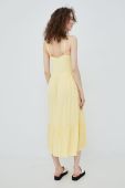 Сукня Pieces колір жовтий maxi розкльошена