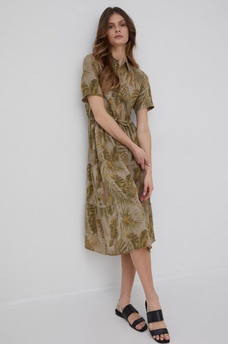 Сукня Desigual колір зелений midi розкльошена (2156737)