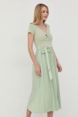 Сукня Guess колір зелений midi розкльошена