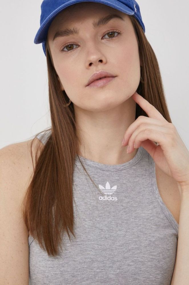 Сукня adidas Originals HF7486 колір сірий mini облягаюча HF7486-MGREYH фото 4