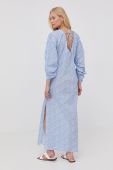 Бавовняна сукня Herskind maxi пряма колір блакитний