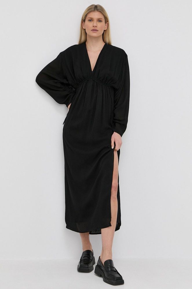 Сукня Herskind колір чорний maxi пряма (2064688)