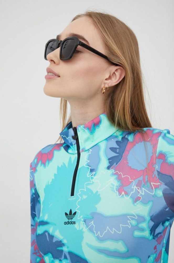 Сукня adidas Originals колір бірюзовий mini облягаюча фото 4