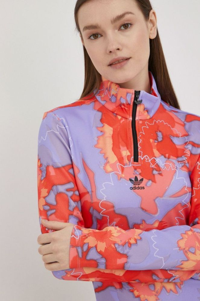 Сукня adidas Originals HC4598 колір фіолетовий mini облягаюча фото 4