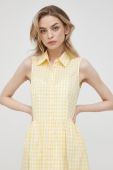 Бавовняна сукня Pennyblack колір жовтий midi розкльошена
