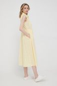 Бавовняна сукня Pennyblack колір жовтий midi розкльошена