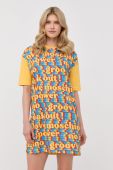 Бавовняна сукня Love Moschino колір жовтий mini oversize