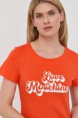 Бавовняна сукня Love Moschino колір помаранчевий mini пряма