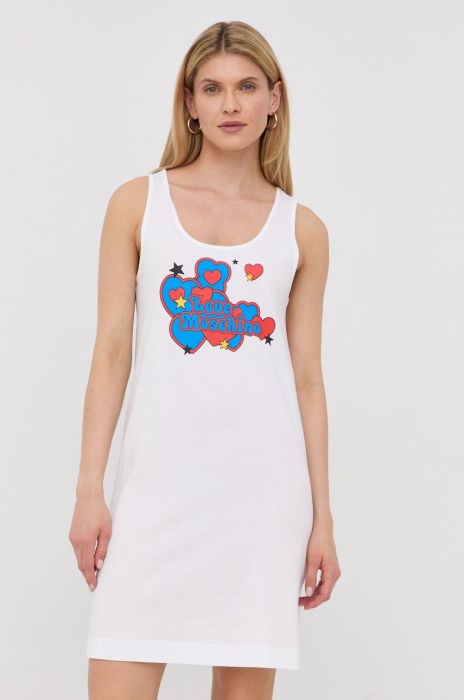 Бавовняна сукня Love Moschino колір білий mini пряма (2293123)