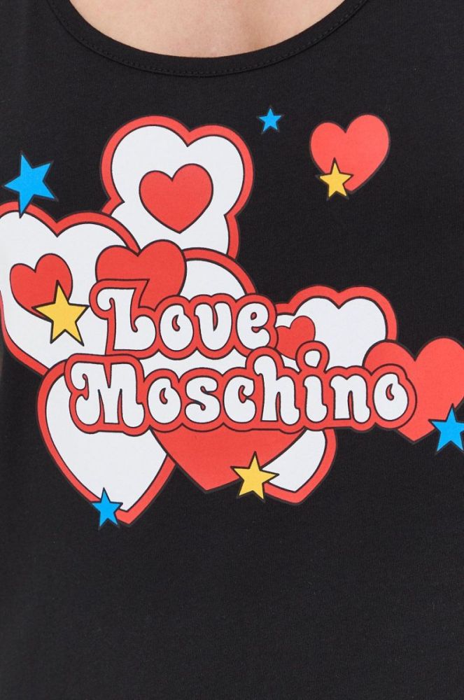 Бавовняна сукня Love Moschino колір чорний mini пряма (2293127) фото 5