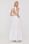 Бавовняна сукня Pinko колір білий maxi розкльошена