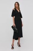 Сукня Victoria Beckham колір чорний midi розкльошена