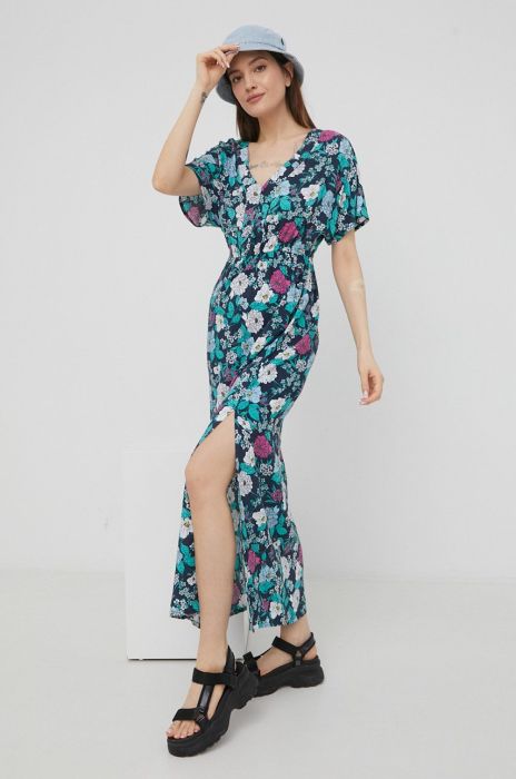 Сукня Roxy колір зелений midi розкльошена