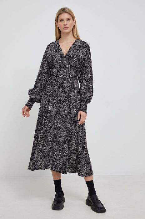 Сукня Gestuz колір чорний maxi розкльошена (2061346)