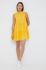 Льняна сукня Sisley колір жовтий mini розкльошена