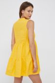 Льняна сукня Sisley колір жовтий mini розкльошена