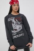 Бавовняна сукня Superdry колір чорний mini oversize