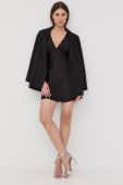 Сукня Bardot колір чорний mini розкльошена (2293159)