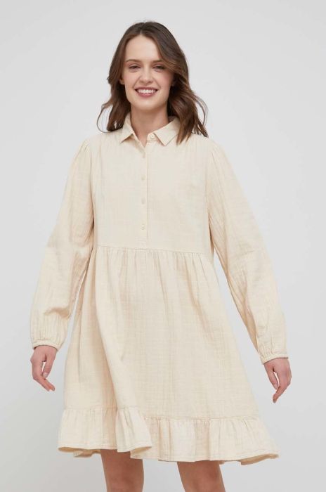 Бавовняна сукня United Colors of Benetton колір бежевий mini розкльошена