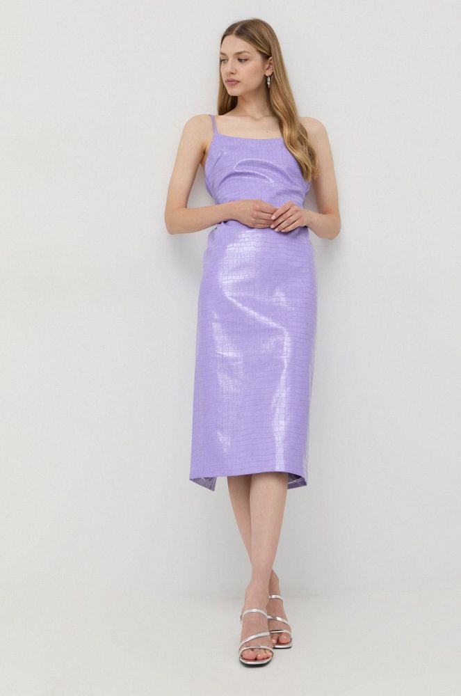 Сукня Bardot колір фіолетовий midi пряма (2614734)