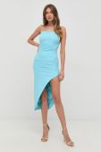 Сукня Bardot midi облягаюча колір блакитний (2601821)
