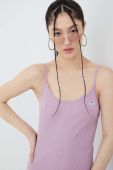 Бавовняна сукня Champion 115227 колір фіолетовий midi облягаюча 115227-KK001