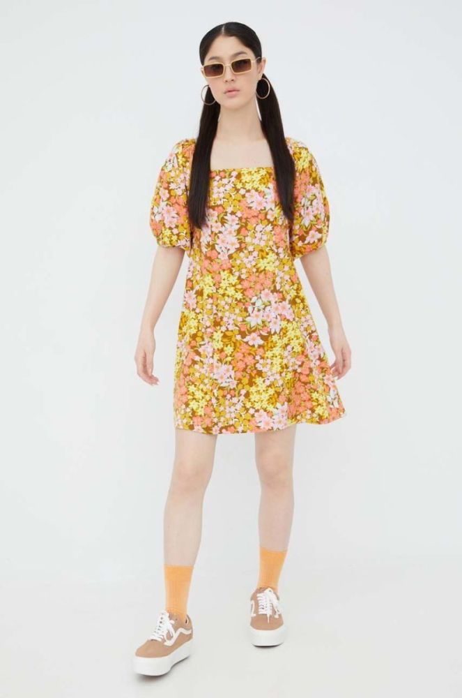 Сукня Billabong колір жовтий mini розкльошена (2353343) фото 2