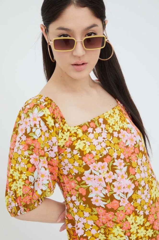 Сукня Billabong колір жовтий mini розкльошена (2353343) фото 4